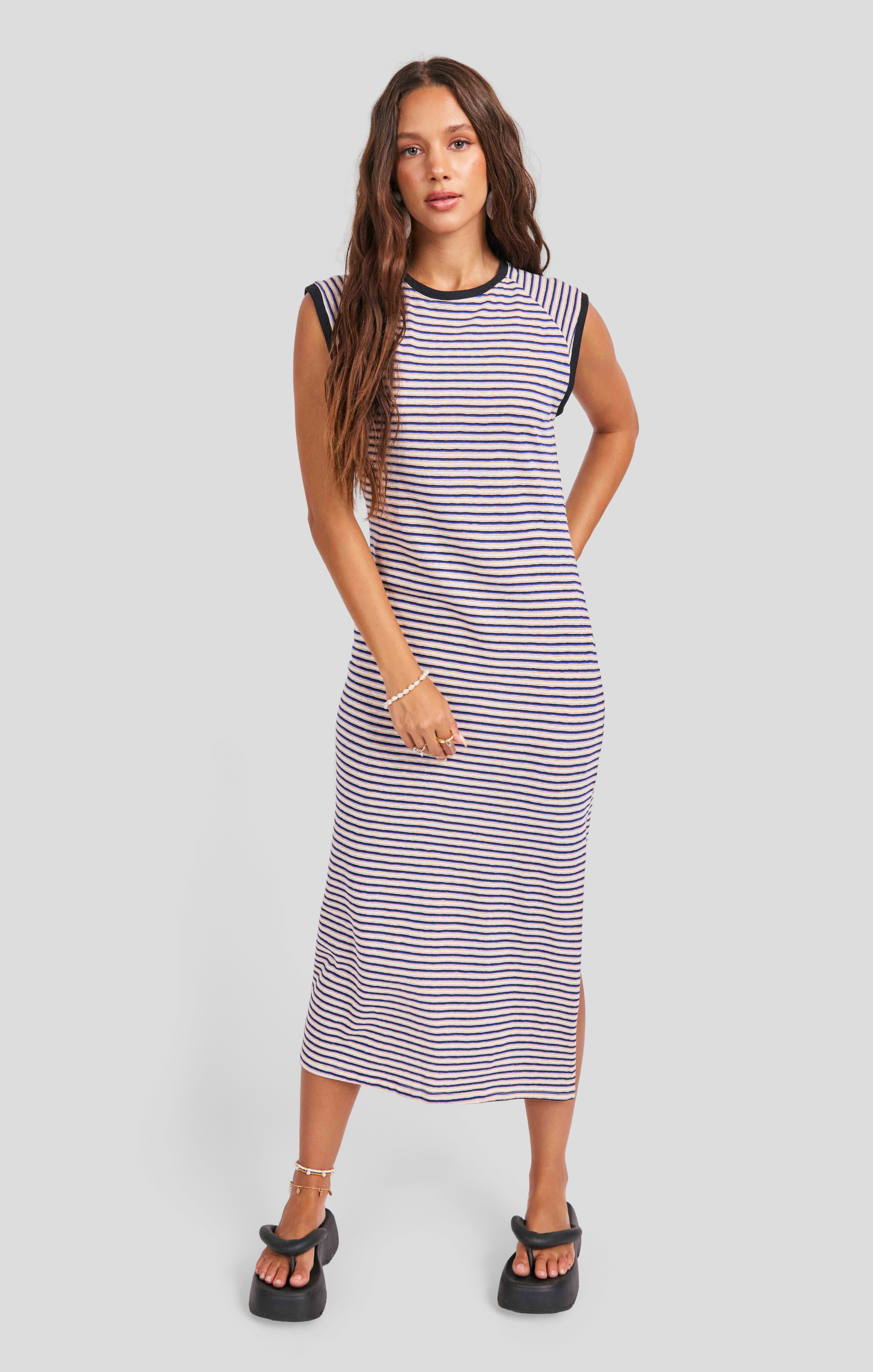 blue and white knit dress Jane Dress
