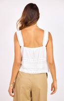 Percy Lace Trim Cami in Ivory - back crop view