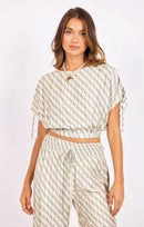 Light A Spark Top in Sage Cream - front crop view