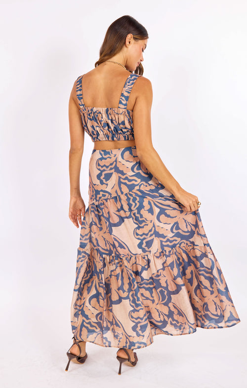 Wild City Crop Top in Navy-Multi - back view