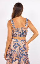 Wild City Crop Top in Navy-Multi - back crop view
