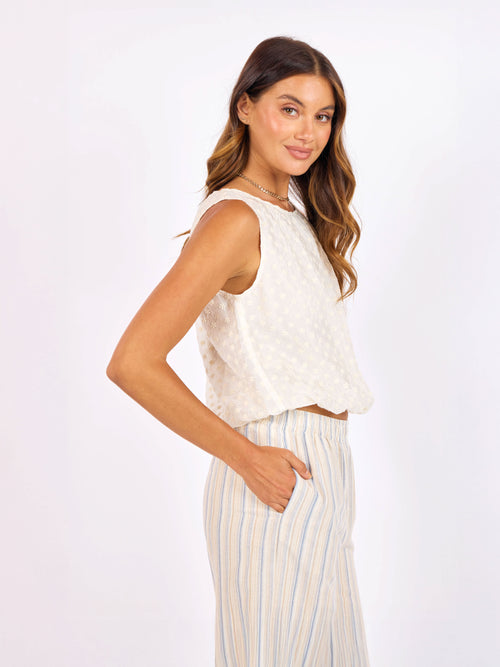 Soul Searching Bubble Top in Ivory - mood image