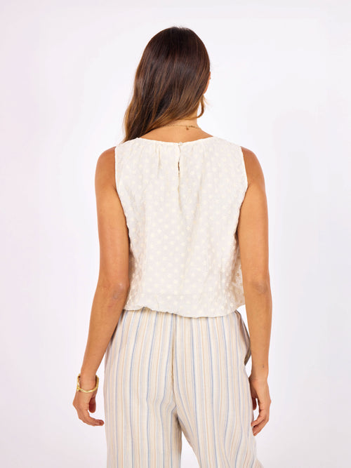 Soul Searching Bubble Top in Ivory - back crop view