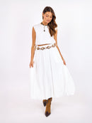 Deja Vu Tie Top in White - front view