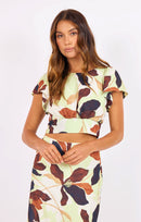 Day In The City Top in Lime-Multi - front crop view