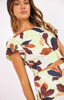 Day In The City Top in Lime-Multi - detail view