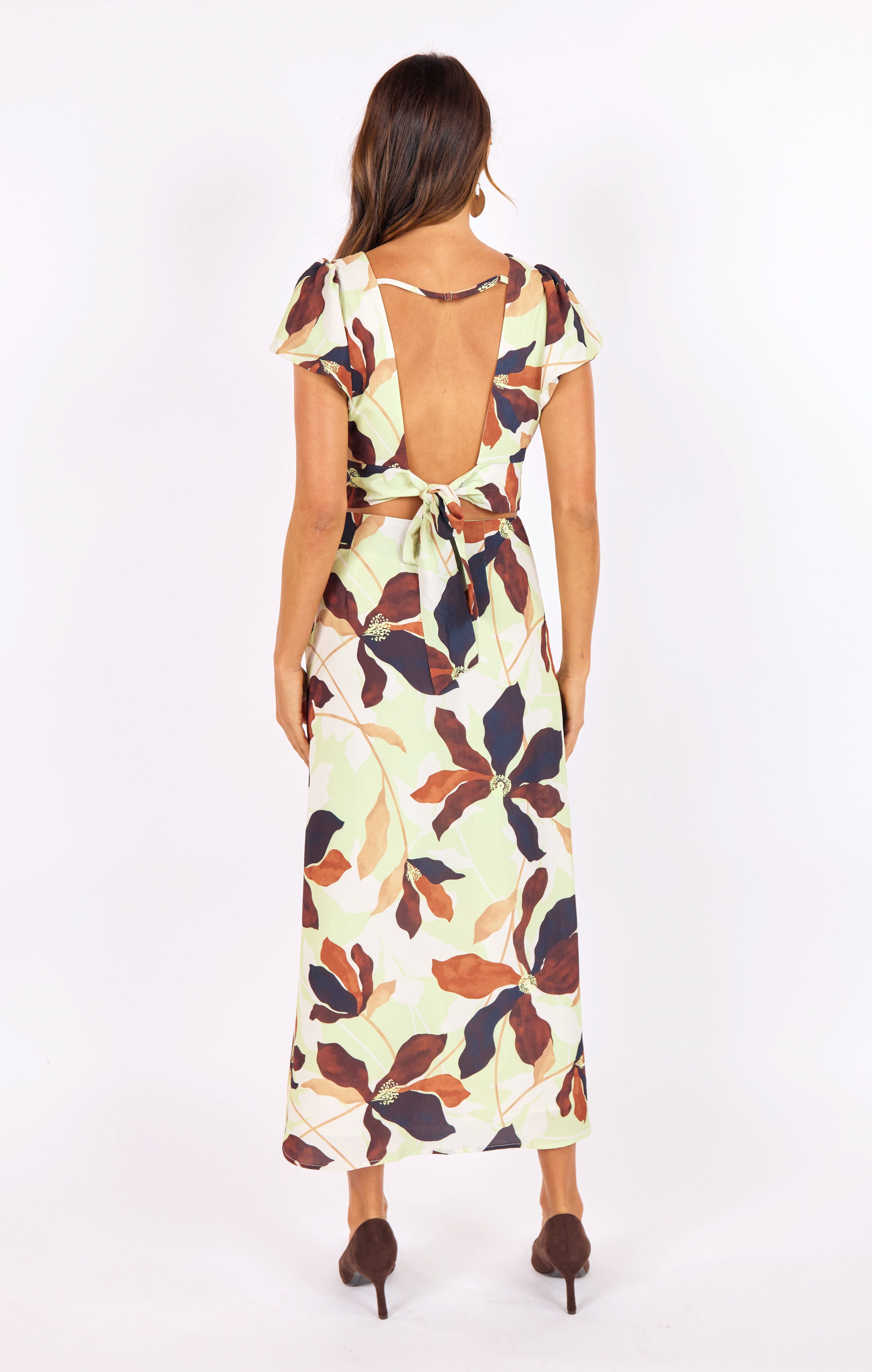 Day In The City Top in Lime-Multi - back view