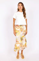 Lily Pond Bubble Top in White - front view