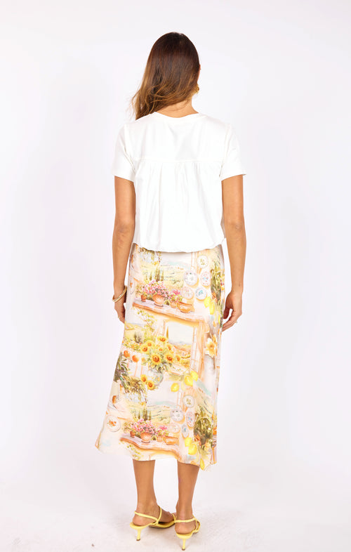 Lily Pond Bubble Top in White - back view