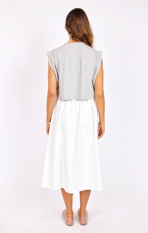 Chill Girl Crop Top in Heather Grey - back view