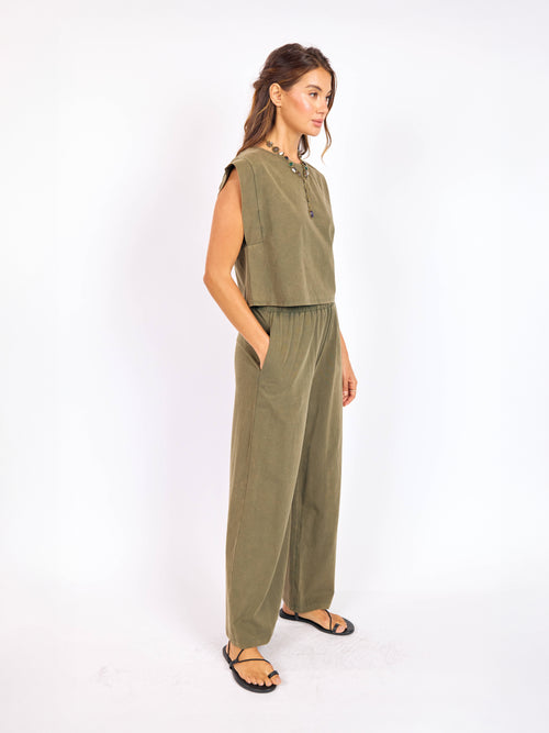Gila Knit Top in Sage - mood image