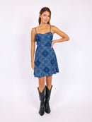 Nucountry Mini Dress in Blue Multi - front view