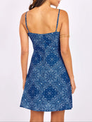 Nucountry Mini Dress in Blue Multi - back crop view