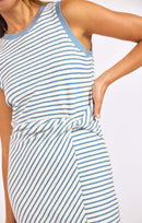 Baby Bud Stripe Dress in Blue Ivory - detail view