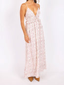 Rosebud Maxi Dress in Pink Multi - front crop view