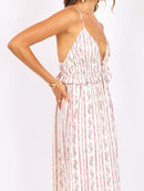 Rosebud Maxi Dress in Pink Multi - detail view