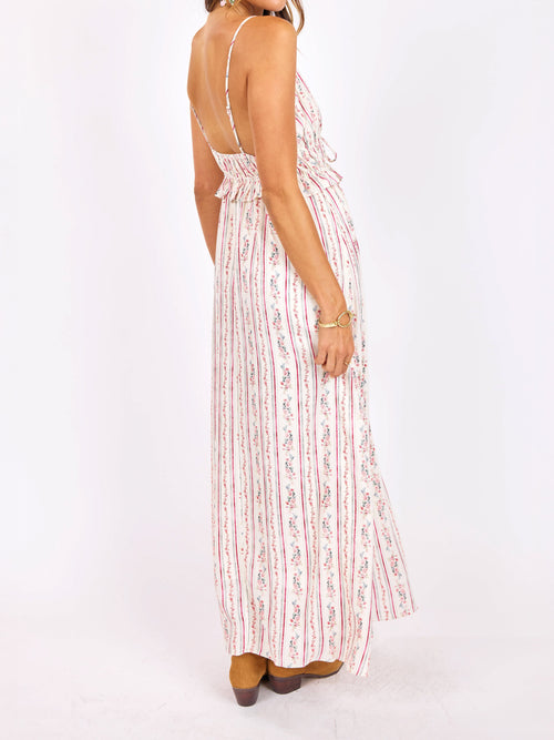 Rosebud Maxi Dress in Pink Multi - back crop view