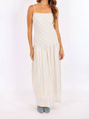 The Lands Maxi Dress in Blue Multi - front crop view