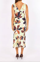 Day In The City Midi Dress in Lime-Multi - back crop view