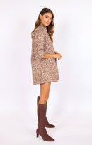 City Safari Mini Dress in Oak-Cream - mood image