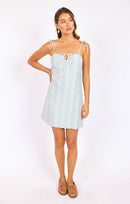 Flying Kite Mini Dress in Blue Ivory - front view