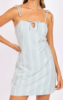 Flying Kite Mini Dress in Blue Ivory - detail view