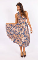 Wild City Midi Dress in Navy-Multi - mood image