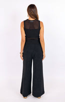 Something To Desire Knit Tank in Black - back view