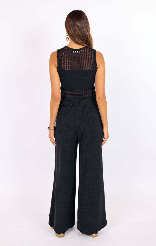 Something To Desire Knit Tank in Black - back view