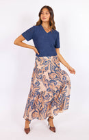 Janice Short Sleeve Sweater in Navy - front view