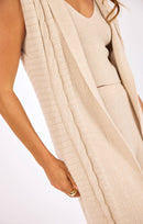 Wake Up Sweater Vest in Beige - front crop view