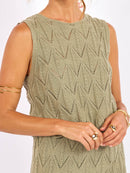 Succulent Sweater Tank in Sage - detail view