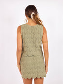 Succulent Sweater Tank in Sage - back crop view