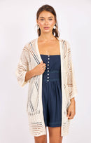 Charlottes Web Cardigan in Cream - front crop view