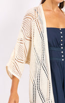 Charlottes Web Cardigan in Cream - detail view