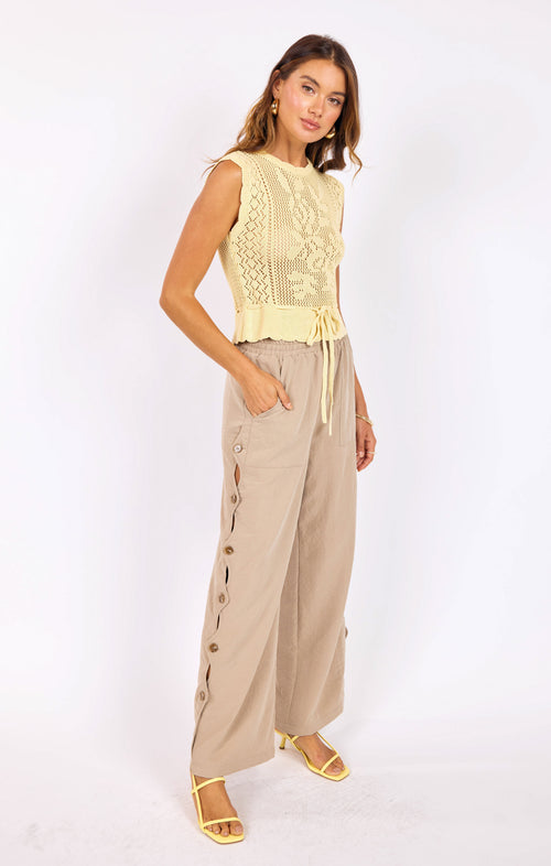 Dawn Sweater Tank in Pale Yellow - mood image