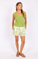 Sundays Sweater Tank in Citron - front view