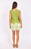Sundays Sweater Tank in Citron - back view
