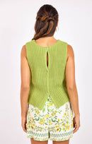 Sundays Sweater Tank in Citron - back crop view