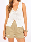 Tumbleweed Sweater Tank in White - detail view