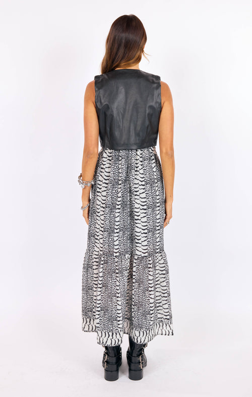 Vroom Vroom Vegan Leather Vest in Black - back view