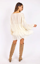 Daydreamer Cover Up Duster in Cream - back view
