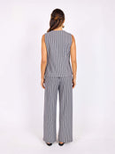 Firefly Knit Vest in Navy Ivory - back view