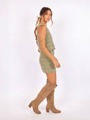 Succulent Sweater Mini Skirt in Sage - mood image