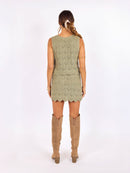 Succulent Sweater Mini Skirt in Sage - back view