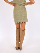 Succulent Sweater Mini Skirt in Sage - back crop view