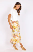 Limoncello Midi Skirt in Sunflower Multi - mood image