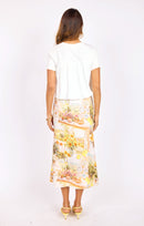 Limoncello Midi Skirt in Sunflower Multi - back view