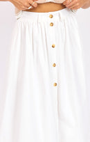Lily Pond Midi Skirt in White - detail view