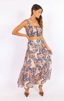 Wild City Maxi Skirt in Navy-Multi - front view